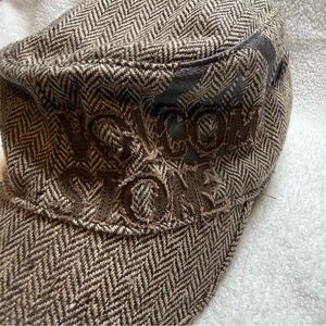 Volcom Brown Herringbone Cadet Cap with Green Logo